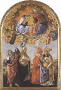 Sandro Botticelli Coronation of the Virgin,with Sts john the Evangelist,Augustine,jerome and Eligius or San Marco Altarpiece (mk36) Spain oil painting artist
